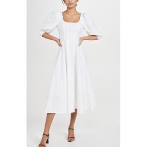 STAUD White Midi Dress